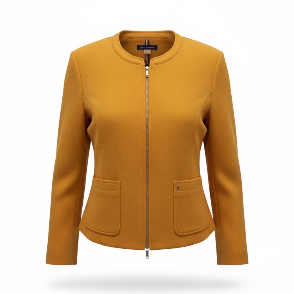 Tommy Hilfiger Zippered Jacket Blazer Mustard Yellow
